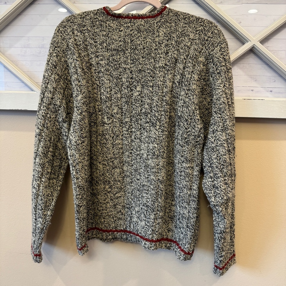 Vintage Polo Sport Ralph Lauren Gray Sweater Cable Knit Fisherman Men's Size S - Picture 3 of 5